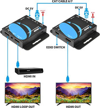Load image into Gallery viewer, HDMI Extender Over CAT5/CAT6 by OREI with IR Upto 164 Feet - Loop Out - 1080P Full HD Signal Distribution (EX-165C+)