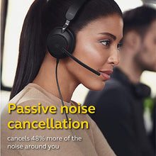 Load image into Gallery viewer, Jabra Evolve2 40 MS Wired Headphones, USB-A, Stereo, Black – Telework Headset for Calls and Music, Enhanced All-Day Comfort, Passive Noise Cancelling Headphones, MS-Optimized with USB-A Connection