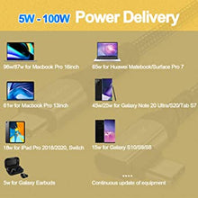 Load image into Gallery viewer, USB C to USB C 3.1 Gen 2 Cable 6ft 90-Degree Fasgear Type C 100W Cord 4K@60Hz Video Output 5A Power Delivery Charging Wire Compatible for MacBook,iPad Pro,Pixelbook,Oculus Link,T5 LaCie SSD (Black)