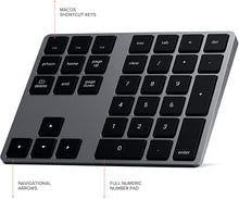 Load image into Gallery viewer, Satechi Bluetooth Extended Numeric Keypad – Slim Rechargeable 34-Key Numberpad – Compatible with 2020 MacBook Air, 2020 iPad Pro, 2020/2019 MacBook Pro, iMac/iMac Pro (Space Gray)
