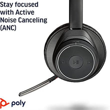 Load image into Gallery viewer, Plantronics - Voyager Focus UC with Charge Stand (Poly) - Bluetooth Dual-Ear (Stereo) Headset with Boom Mic - USB-A PC/Mac Compatible - Active Noise Canceling-Works with Teams (Certified), Zoom & more