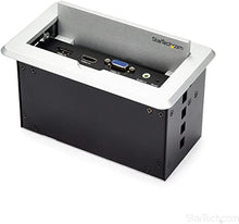 Load image into Gallery viewer, StarTech.com Conference Table Connectivity Pop up Box with AV and Data Ports - HDMI, VGA, DisplayPort to 4K HDMI Output (BOX4HDECP2), Silver