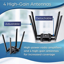 Load image into Gallery viewer, TRENDnet AC1900 High Power Dual Band Wireless USB Adapter, Increase-Extend WiFi Wireless Coverage, Stream 4K HD Video, Windows-Mac OS Compatible, USB 3.0 to USB Type A, Black, TEW-809UB
