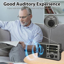 Load image into Gallery viewer, Greadio AM FM Portable Radio Transistor Radio with 3.5mm Earphone Jack, Hight/Low Tone Mode, Big Speaker, AC Power or Battery Operated by 4 D Cell Batteries for Home and Outdoor