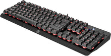 Load image into Gallery viewer, Thermaltake Tt eSPORTS Challenger Edge Aluminum Faceplate 8 Color LED Backlighting Fast Response Key Anti-Ghosting Membrane Gaming Keyboard KB-CHE-MBBLUS-01, Black