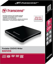 Load image into Gallery viewer, Transcend 8K Extra Slim Portable DVD Writer Optical Drive (TS8XDVDS-K)