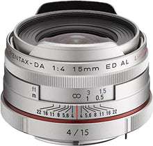 Load image into Gallery viewer, Pentax K-Mount HD DA 15mm f/4 ED AL Fixed Lens for Pentax KAF Cameras ( Limited Silver)