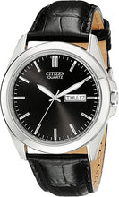 Load image into Gallery viewer, Citizen Quartz Mens Watch, Stainless Steel with Leather strap, Casual, Black (Model: BF0580-06E)