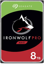 Load image into Gallery viewer, Seagate IronWolf Pro 8TB NAS Internal Hard Drive HDD – 3.5 Inch SATA 6Gb/s 7200 RPM 256MB Cache for RAID Network Attached Storage, Data Recovery Service – Frustration Free Packaging (ST8000NE001)