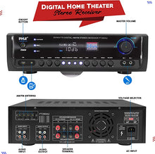 Load image into Gallery viewer, Home Audio Power Amplifier System - 300W 4 Channel Theater Power Stereo Sound Receiver Box Entertainment w/ USB, RCA, AUX, Mic w/ Echo, LED, Remote - For Speaker, iPhone, PA, Studio Use - Pyle PT390AU