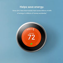 Load image into Gallery viewer, Google Nest Learning Thermostat - Programmable Smart Thermostat for Home - 3rd Generation Nest Thermostat - Works with Alexa - Mirror Black