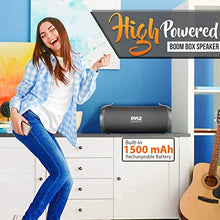 Load image into Gallery viewer, Wireless Portable Bluetooth Boombox Speaker - 100 Watt Rechargeable Boom Box Speaker Portable Music Barrel Loud Stereo System with AUX Input, MP3/USB/SD Port, Fm Radio, 2.5" Tweeter - Pyle PBMSPG3BK