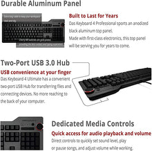Load image into Gallery viewer, Das Keyboard 4 Ultimate Blank Wired Mechanical Keyboard, Cherry MX Blue Mechanical Switches, 2-Port USB 3.0 Hub, Volume Knob, Aluminum Top (104 Keys, Black)