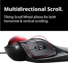 Load image into Gallery viewer, ELECOM Wired Finger-operated Large size Trackball Mouse 8-Button Function with Smooth Tracking, Precision Optical Gaming Sensor Palm Rest Attached(M-HT1URBK)