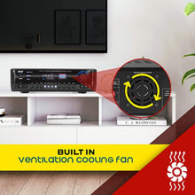 Load image into Gallery viewer, Home Audio Power Amplifier System - 300W 4 Channel Theater Power Stereo Sound Receiver Box Entertainment w/ USB, RCA, AUX, Mic w/ Echo, LED, Remote - For Speaker, iPhone, PA, Studio Use - Pyle PT390AU