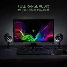 Load image into Gallery viewer, Razer Nommo Chroma: Custom Woven 3" Glass Fiber Drivers - Rear-Facing Bass Ports - Bass Knob w/ Automatic Gain Control - Razer Chroma Enabled - Full Range 2.0 PC Gaming Speakers, Black