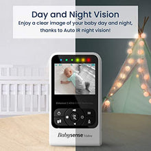 Load image into Gallery viewer, New Babysense Video Baby Monitor with Camera and Audio, Long Range, Room Temperature, Infrared Night Vision, Two Way Talk Back, Lullabies and High Capacity Battery, Model V24R