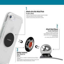 Load image into Gallery viewer, Nite Ize Steelie Orbiter Dash Mount Kit - Magnetic Cell Phone Holder for Car Dash, Low Profile, No Attached Magnets