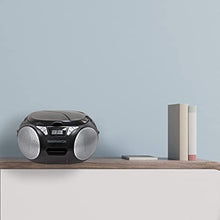 Load image into Gallery viewer, Magnavox MD6924 Portable Top Loading CD Boombox with AM/FM Stereo Radio in Black | CD-R/CD-RW Compatible | LED Display | AUX Port Supported | Programmable CD Player |