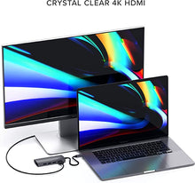 Load image into Gallery viewer, Satechi Aluminum Multi-Port Adapter V2 - 4K HDMI (60Hz), Gigabit Ethernet, USB-C Charging, SD/Micro Card Readers, USB 3.0 - Compatible with 2020 MacBook Air, 2020 MacBook Pro (Space Gray)