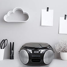 Load image into Gallery viewer, Magnavox MD6924 Portable Top Loading CD Boombox with AM/FM Stereo Radio in Black | CD-R/CD-RW Compatible | LED Display | AUX Port Supported | Programmable CD Player |