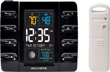 Load image into Gallery viewer, AcuRite 13020 Intelli-Time Projection Alarm Clock with Temperature and USB Charging , Black