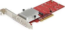 Load image into Gallery viewer, StarTech.com Dual M.2 PCIe SSD Adapter Card - x8 / x16 Dual NVMe or AHCI M.2 SSD to PCI Express 3.0 - M.2 NGFF PCIe (M-Key) Compatible - Supports 2242, 2260, 2280 - JBOD - Mac & PC (PEX8M2E2)