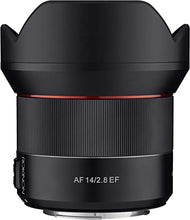 Load image into Gallery viewer, Rokinon AF 14mm F2.8 Weather Sealed Auto Focus Wide Angle Lens for Canon EF, Black (IO14AF-C)