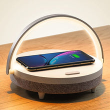 Load image into Gallery viewer, LED Night Light, EZVALO Music Bedside Lamp with Wireless Charger, 4 in 1 Touch Lamp, Portable Bluetooth Speaker, Phone Holder Dimmable Wireless Charging Nightstand Lamps for Bedroom Gifts for Women