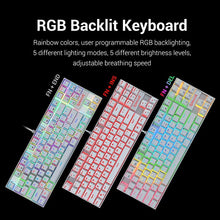 Load image into Gallery viewer, Redragon K552 Mechanical Gaming Keyboard 60% Compact 87 Key Kumara Wired Cherry MX Blue Switches Equivalent for Windows PC Gamers (RGB Backlit White)