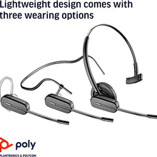 Load image into Gallery viewer, Plantronics - CS540 Wireless DECT Headset with Lifter (Poly) - Single Ear (Mono) Convertible (3 wearing styles) - Connects to Desk Phone - Noise Canceling Microphone