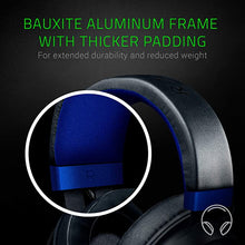 Load image into Gallery viewer, Razer Kraken Gaming Headset: Lightweight Aluminum Frame - Retractable Noise Isolating Microphone - for PC, PS4, PS5, Switch, Xbox One, Xbox Series X & S, Mobile - 3.5 mm Headphone Jack - Black/Blue