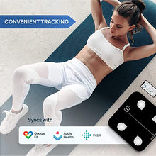 Load image into Gallery viewer, INEVIFIT Smart Body Fat Scale, Highly Accurate Bluetooth Digital Bathroom Body Composition Analyzer, Measures Weight, Body Fat, Water, Muscle, Visceral Fat & Bone Mass for Unlimited Users (Black)