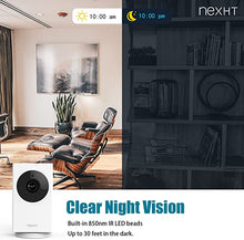 Load image into Gallery viewer, NexHT Indoor Security Camera, 1080P HD Smart Wired Cam for Baby, Pet, Elderly with 360 Degree Pan, Night Vision, Motion Detection and 2-Way Audio