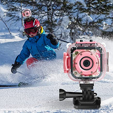 Load image into Gallery viewer, PROGRACE Children Kids Camera Waterproof Digital Video Camera HD Underwater Camera for Kids 1080P Camcorder DV Toddler Camera for Girls Birthday Learn Camera Toy 1.77'' LCD Screen (Pink)