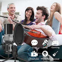 Load image into Gallery viewer, USB Microphone, VIMVIP Microphone for Computer USB Mic for PC Desktop Laptop Condenser Microphone to Recording Podcast Gaming Streaming YouTube