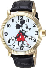 Load image into Gallery viewer, Disney Men's Mickey Mouse Analog-Quartz Watch with Leather-Synthetic Strap, Black, 21.2 (Model: WDS000611)