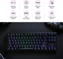 Load image into Gallery viewer, RK ROYAL KLUDGE RK87 Sink87G RGB 80% Mechanical Keyboard, Wireless 2.4G Tenkeyless Mechanical Keyboard with Programmable Software, 87 Keys, Tactile Brown Switches