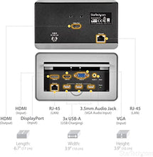 Load image into Gallery viewer, StarTech.com Conference Table Connectivity Pop up Box with AV and Data Ports - HDMI, VGA, DisplayPort to 4K HDMI Output (BOX4HDECP2), Silver