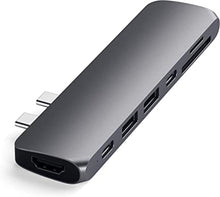 Load image into Gallery viewer, Satechi Aluminum Type-C Pro Hub Adapter with USB-C PD (40 Gbps), 4K HDMI, USB-C Data, SD/Micro Card Reader, USB 3.0 - Compatible with 2020/2018 MacBook Air, 2020/2019 MacBook Pro (Space Gray)