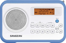 Load image into Gallery viewer, Sangean PR-D18BU AM /FM / Portable Digital Radio with Protective Bumper (White/Blue)