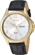 Load image into Gallery viewer, Citizen Quartz Mens Watch, Stainless Steel with Leather strap, Casual, Black (Model: BF2003-25A)