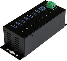 Load image into Gallery viewer, StarTech.com 7-Port Industrial Grade USB 3.0 Hub with ESD & 350W Surge Protection - Rack mountable metal USB port expander splitter hub (ST7300USBME),Black