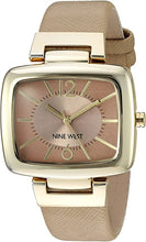 Load image into Gallery viewer, Nine West Women's NW/1856NTNT Gold-Tone and Tan Textured Strap Watch