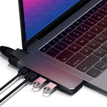 Load image into Gallery viewer, Satechi Aluminum Type-C Pro Hub Adapter with Ethernet - 4K HDMI, USB-C PD, Gigabit Ethernet, USB 3.0, Micro SD Card Slot - Compatible with 2020/2019 MacBook Pro and 2020/2018 MacBook Air (Space Gray)