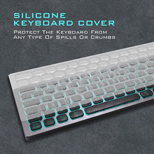 Load image into Gallery viewer, POWZAN Aluminum Quiet Wired Keyboard Backlit- Slim Chiclet Keyboard Compatible with Apple iMac, MacBook, Mac and PC, USB Keyboard Numeric Keypad RGB Lighted Key - Space Gray