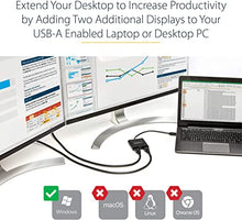 Load image into Gallery viewer, StarTech.com USB 3.0 to Dual HDMI Adapter - 1x 4K 30Hz & 1x 1080p - External Video & Graphics Card - USB Type-A to HDMI Dual Monitor Display Adapter - Supports Windows Only - Black (USB32HD2)