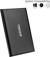 Load image into Gallery viewer, Maxone 1TB Ultra Slim Portable External Hard Drive HDD USB 3.0 for PC, Mac, Laptop, PS4, Xbox one - Charcoal Grey