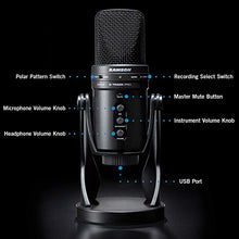 Load image into Gallery viewer, Samson Technologies Samson G-Track Pro Professional USB Condenser Microphone with Audio Interface, Black (SAGM1UPRO)