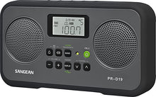 Load image into Gallery viewer, Sangean PR-D19BK FM Stereo/AM Digital Tuning Portable Radio with Protective Bumper (Gray/Black)
